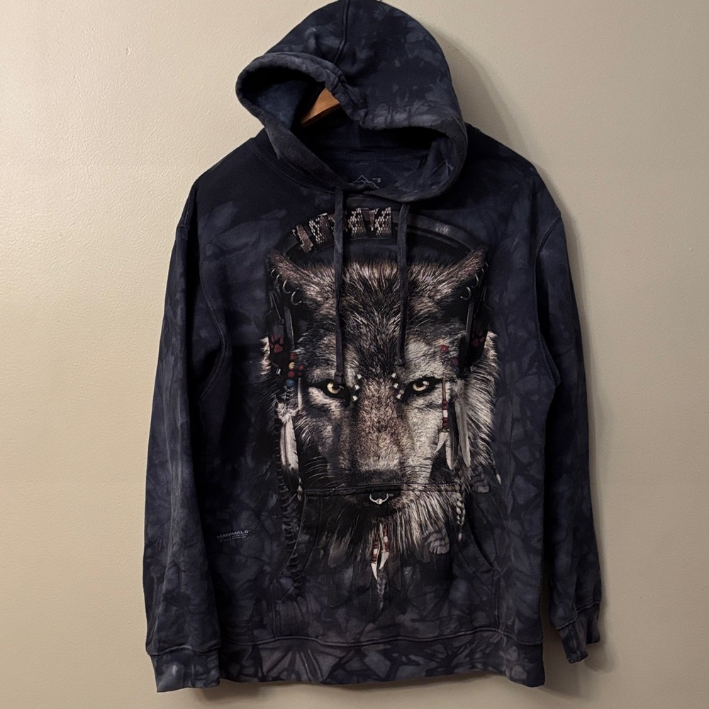 The Mountain Wolf Sweatshirt 2011 David Penfound Dark Grey Tie-Dye Unisex Small